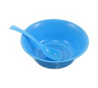 Set Ciotola e Cucchiaio in Plastica Blu per Struttura Detentiva | Finitura Liscia e Bordo Arrotondato, Pulizia Semplice, Spazi Ridotti, Uso Stabile in Area Correttiva