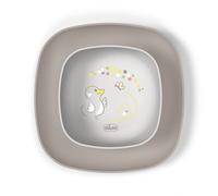 Chicco Set Piatti Bambini, Set Pappa Svezzamento con 1 Piatto Piano e 1 Ciotola, 2 Pezzi, Set piatti impilabili, salvaspazio, 12+ Mesi, Grigio