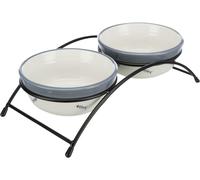 Trixie Eat On Feet Ciotola Insieme M.Supporti, 12,5 CM/ 2 x 0,25 L, Nuovo