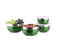 Set ciotole coperchio 4 contenitore salvafreschezza acciaio cucina bowls tavola