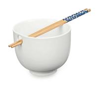 SET CIOTOLE DAM DM92285C01 - Set 2 pezzi in porcellana e bambù, bianco, foro porta bacchette