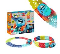 Set Circuito - Percorso Flessibile Luminoso LED, Percorso Modulare Creativo, Percorso Colorato Morbido Assemblaggio Giocoso Fai Da Te, Kit Costruzione Fantasia | Attività Casa Giovani Famiglia Mome