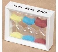 Set Clessidre 3-4-5 Minuti Altezza cm 16 Legno Bianco