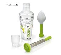 Set Cocktail Professionale Shaker Pestello Dosatore Spremi Agrumi Vin FIK003SET