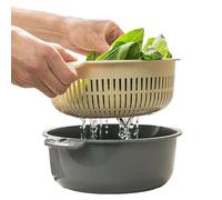 Set Colapasta con Ciotola,Cestello per Scolatura a Doppio Strato | Fori Scolo Rapido Base Antiscivolo per Lavare Pasta Setacciare Cucina