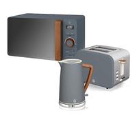 Set Colazione Swan Nordic Microonde 20L + Bollitore + Tostapane 2 Fette Grigio