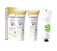 Set Collagen Sunscreen, SPF 50,Aloe Vera Gel,Sunscreen Lotion,Moisturizing Cream,After-Sun Gel,Idratante e Nutriente, Texture Leggera e non Untuosa, Ripara la Pelle, Protezione Quotidiana
