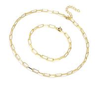 Set Collana E Bracciale Dorati Catena A Maglie Rettangolari Stile Minimal