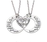 Set Collana Mamma Figlia Collana con Ciondolo Cuore Spezzato Collana Doppia Abbinata con Incisione per Family Mather Daughter Convenient And Nice
