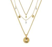 Purelei Set Collane Kaipo (oro), Multistrato collane da donna in acciaio inossidabile, Gioielli waterproof di tendenza con pendente e pietra, lunghezze regolabili 40/55 cm (Oro)