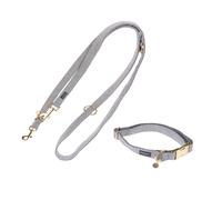 Set collare e guinzaglio - Nomad Tales Calma, pietra - Tg. L + guinzaglio 200 cm