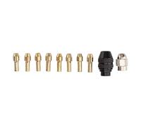 Set Collet Mandrino Trapano, 8 Pezzi Ottone, Misure Varie 0,8-3,2mm, Con Dado Cambia Rapido - Alta Precisione, Compatibile con Utensili Rotanti Flex Shaft, Per Uso Professional
