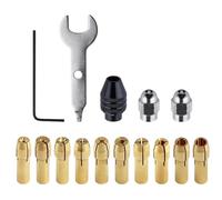 Set Collet Per Mandrino | Ricambi Senza Chiave 0.5-3.2mm | 15 Pezzi Set Collet Cambio Rapido,Per Foratura Fresatura Tornitura Incisione Lavorazione Metalli Officina Industriale Meccanico