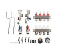 Set collettore di calore in acciaio inossidabile 304, con misuratore di portata regolabile visibile per sistema di riscaldamento a pavimento