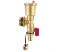 Set collettore di riscaldamento in ottone, 2,5 cm, valvola aria e scarico con manometro, per riscaldamento a pavimento, raccordi in tre pezzi, attacco filettato maschio