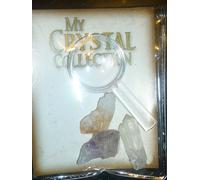 SET COLLEZIONE CRISTALLI MINERALI PUNTA QUARZO IALINO CITRINO AMETISTA + LENTE