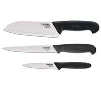 Set Coltelli 3 Pezzi per Tritare Sfilettare e Spelucchino Bufalo Kit Chef Manico Nero