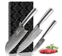 Set Coltelli Da Cucina Professionali - 3 Pezzi Acciaio Inossidabile Nero Coltello Da Cucina con Ceppo Coltelli - Professional Kitchen Knife Set with Block Kitchen Knives Chef Knife
