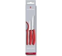 Set coltelli da verdura Victorinox Swiss Classic con pelapatate, 3 pezzi, rosso