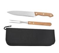 Set Coltelli e Forchette per Barbecue in Acciaio Inox Manico | Pratico e Resistente, Non Facile da Arrugginire o Rompere, Borsa, per Verdure e Bistecche in Giardino