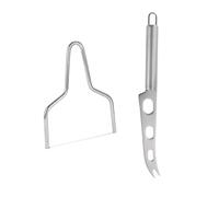 Set Coltelli Formaggio Acciaio Inox Argento, Taglierina e Affettatrice | Design Ergonomico per Presa Sicura, Facile da Pulire, Affetta e Formaggi Precisione, Cucina