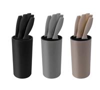 Set Coltelli In Acciaio inox da cucina con Ceppo porta Portacoltelli di plastica