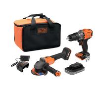Set combinato Black+Decker 18V trapano avvitatore a impulsi e levigatrice BCK24E1SB