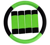 Set combinato di coprivolante universale FH Group Modernistic e cuscinetti per cintura di sicurezza, adatto alla maggior parte delle auto SUV, ve