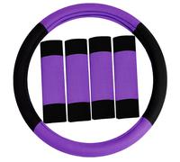 Set combinato di coprivolante universale FH Group Modernistic e cuscinetti per cintura di sicurezza, adatto alla maggior parte delle auto SUV, vi