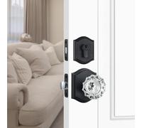 Set combinato di pomello per porta di passaggio in cristallo CLCTK e catenaccio a cilindro singolo, finitura nero opaco