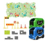 Set Combinato Di Puzzle E Circuito Set Di Auto Su Rotaie | Pista Veicolo Su Rotaie Puzzle Per l'apprendimento prescolare di età compresa tra 3 e 5