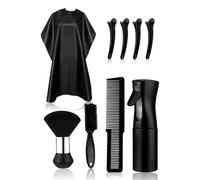 Set combinato di strumenti per parrucchieri, 2/4/5/8/9 pezzi, inclusi fermagli per capelli, pettini, spazzola per il collo, flacone spray per capelli, mantella da taglio, strumenti per lo styling dei 