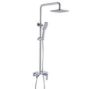 Set combinato doccia a pioggia, 3 funzioni, soffione a pioggia e soffione grigio di lusso rubinetto per la massima esperienza doccia, facile installazione e design moderno