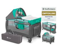 Set combinato lettino da viaggio 4 in 1 letto con box fasciatoio dalla nascit...