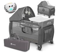 Set combinato lettino da viaggio 4 in 1 letto con box fasciatoio dalla nascit...