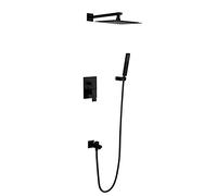 Set combinato per doccia a pioggia, design a 3 vie con soffione a pioggia, doccetta e rubinetto con beccuccio per vasca