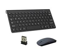 Set combinato tastiera e mouse wireless - Design efficiente ed elegante su misura per Acer Dell Lenovo HP Desktop PC (nero)