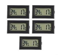 Set compatto elettronico per termoigrometro con ampio raggio di rilevamento da meno cinquanta a più settanta gradi per Celsius più umidità fino al novantanove percento con schermo LCD trasparente nero