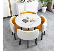 Set compatto tavolo da pranzo e sedie per 4 persone, per ufficio, reception, club, piccola sala conferenze, salvaspazio, mobili da cucina, design elegante e funzionale (L)