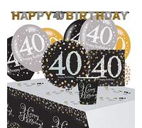 Set Compleanno Brillanti Festeggiamenti Oro 40 Anni