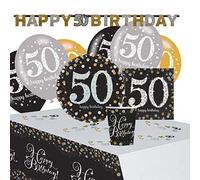 Set Compleanno Brillanti Festeggiamenti Oro 50 Anni