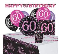 Set Compleanno Brillanti Festeggiamenti Rosa 60 Anni