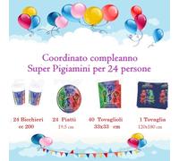 Set Compleanno Super Pigiamini per 24 persone