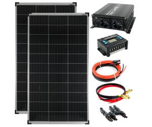 Set Completo 2x140 Watt Modulo Solare 1000 Trasduttore Carica Fotovoltaico PV