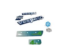 Set Completo 3 Targhette qualità 2023 Plastica Blu Telaio Vespa 50 HP FL2