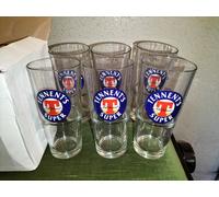 Set Completo 6 Bicchieri Di Vetro Pubblicitari Birra Tennent's Super Da 0,4 L