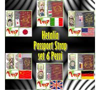 SET COMPLETO - 6 PEZZI - HETALIA AXIS POWERS MASCOT Passport Omikuji
