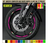 Set Completo Adesivi Strisce Cerchi Ruote Moto 17 Pollici Bandiera Italia RT0018
