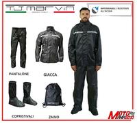 KIT Antipioggia Moto Completo Impermeabile Copriscarpe Giacca Pantalone TG M