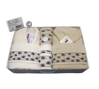 Set Completo Bagno Accappatoio Asciugamani Ferlen Liguria 8 Pezzi Made In Italy